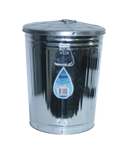 Heavy Duty Galvanized Bin 55L With Lid