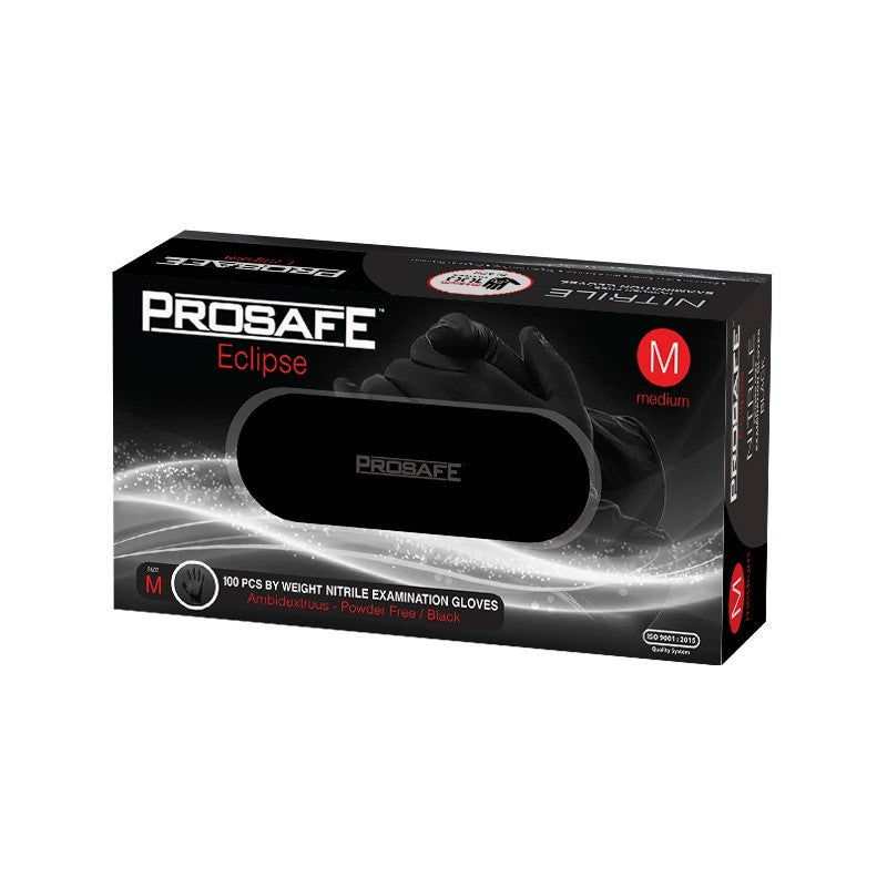 PROSAFE™ Eclipse Medium Black Nitrile Examination Powder Free Gloves