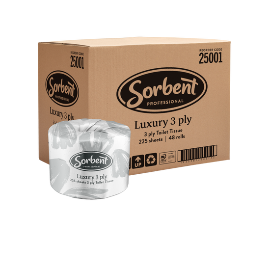 Sorbent Professional 25001 Luxury Toilet Tissue 3 Ply 225s 48/CTN