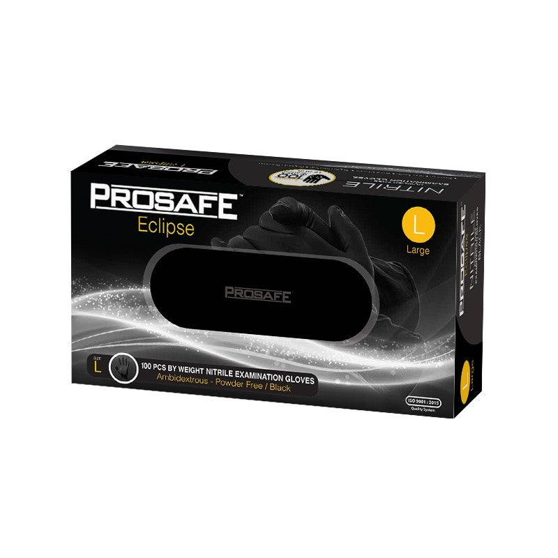 PROSAFE™ Eclipse Large Black Nitrile Examination Powder Free Gloves