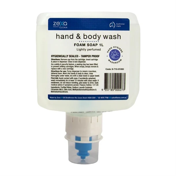 Zexa 9710 Foaming Hand and Body Wash 1L Refill Cartridge