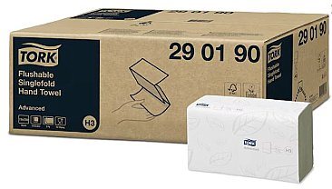 Tork® H3 290190 Flushable Singlefold Hand Towel Advanced 15Pks