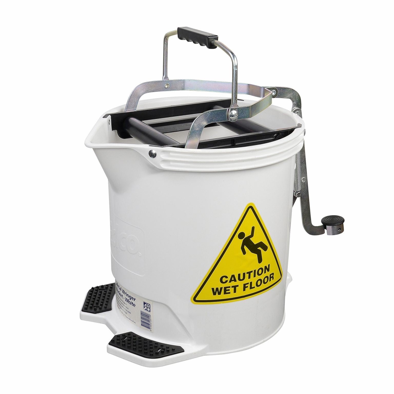 EDCO Metal Wringer Mop Bucket 15L - White