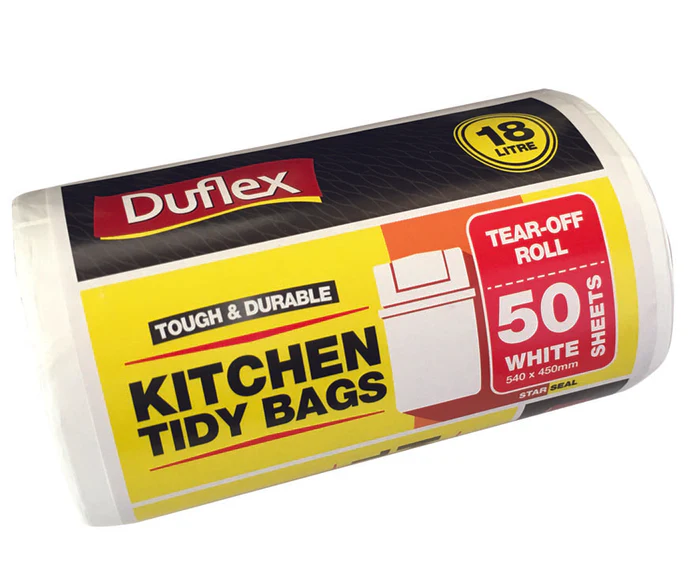 Duflex Kitchen Tidy Bags 18L - White 50 Sheets 20 Rolls / Ctn I EAP