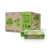 Envirostar Compostable Green Bin Liner 80L 20 Rolls 200/CTN