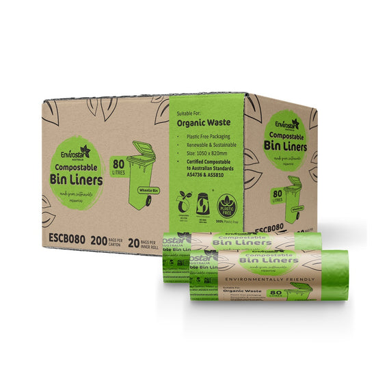 Envirostar Compostable Green Bin Liner 80L 20 Rolls 200/CTN