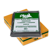 Premium Tuff Black  Bin Liner 240L  4X25Pk 100/CTN