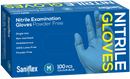Saniflex Blue Nitrile  Examination Powder Free Gloves 100 Pack - Medium