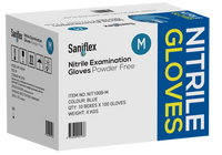 Saniflex Blue Nitrile  Examination Powder Free Gloves 100 Pack - Medium