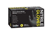 Saniflex Heavy Duty Black Nitrile Gloves 100 Pack - Extra Large