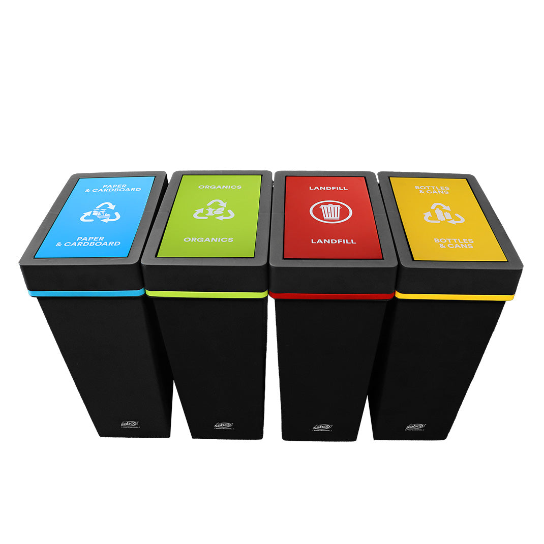 Sabco EnviroPlastic Deluxe Recycling Station Robust and Durable 40L Bins