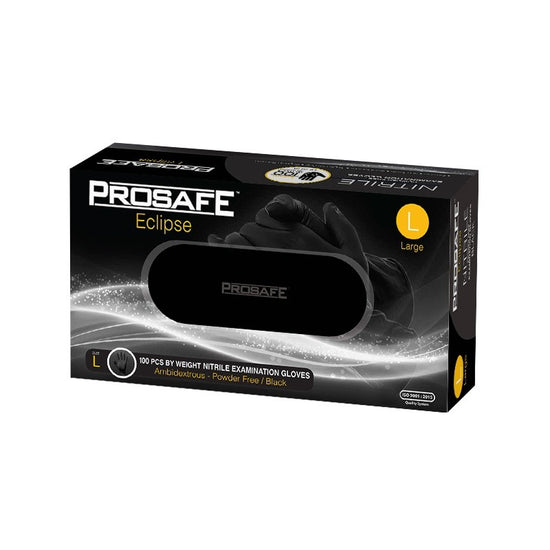 PROSAFE™ Eclipse Large Black Nitrile Examination Powder Free Gloves