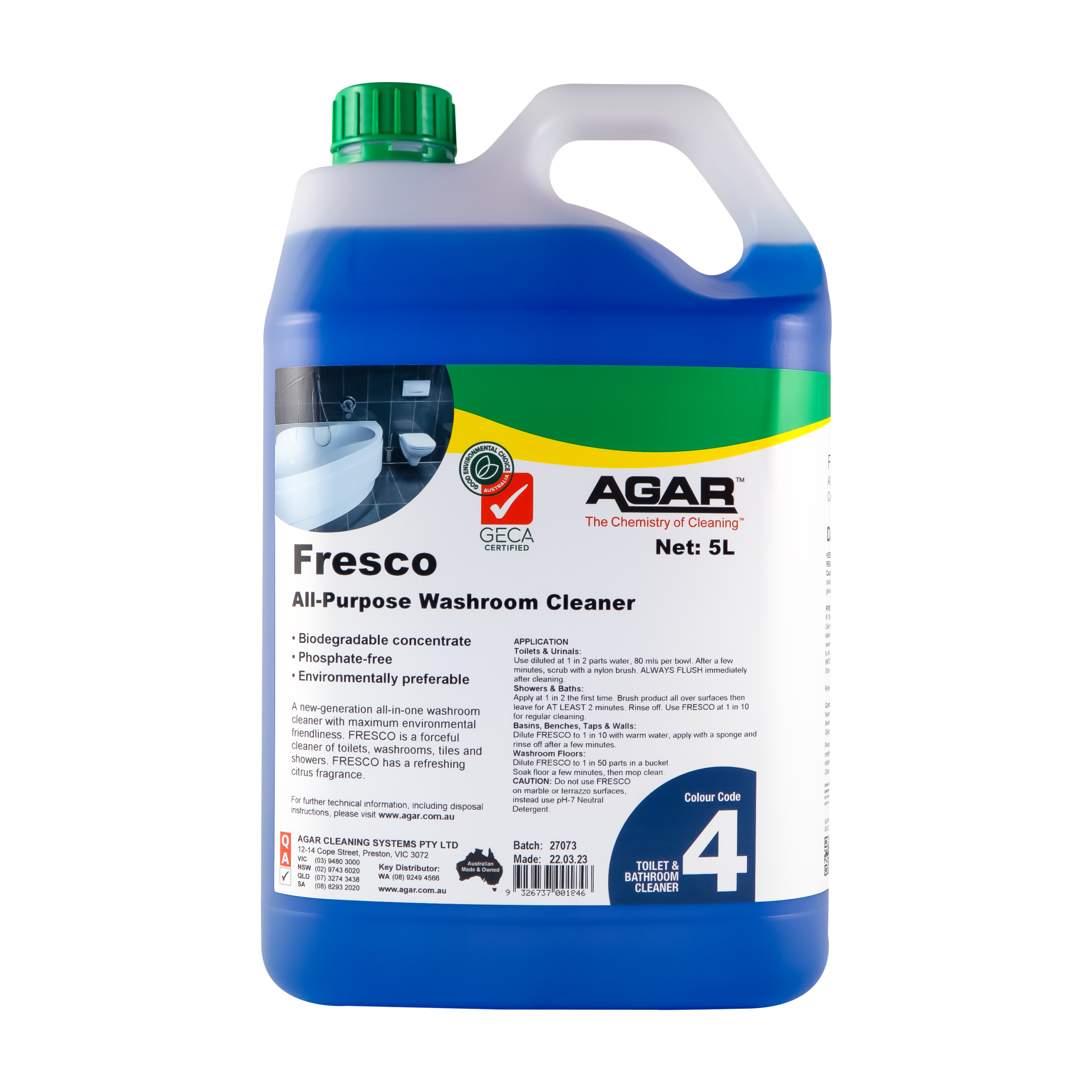 AGAR™ Fresco All-purpose Washroom Cleaner 5L