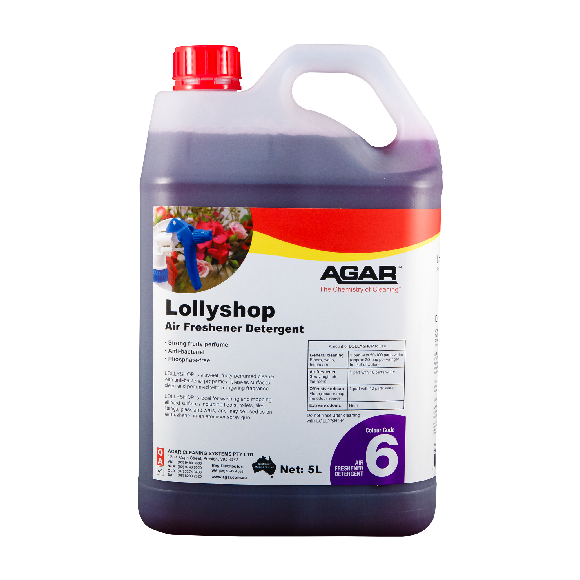 AGAR™ Lollyshop Air Freshener Detergent 5L