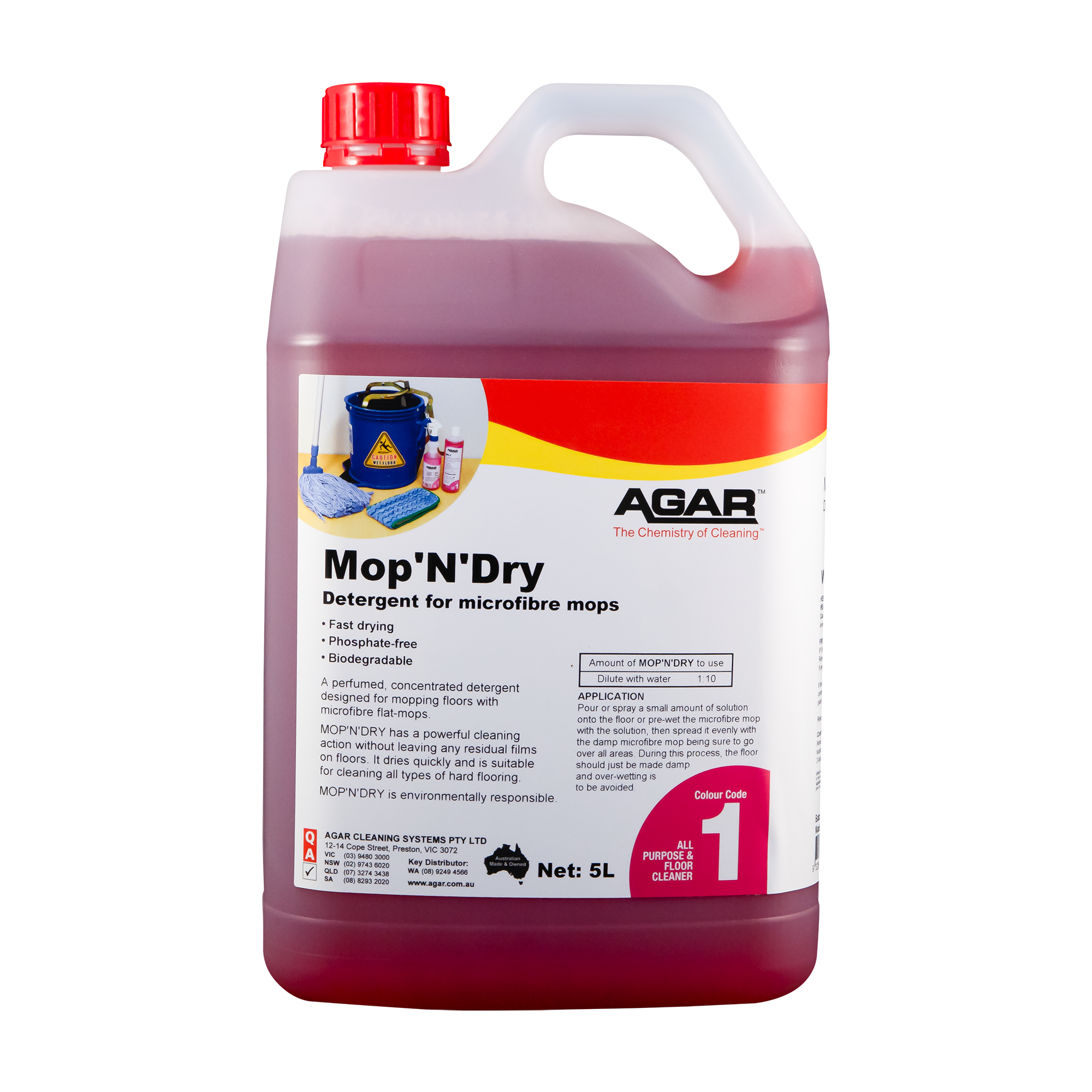 AGAR™ Mop'N'dry Detergent For Microfibre Mops 5L