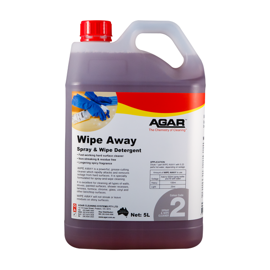 AGAR™ Wipe Away Spray And Wipe Detergent 5L