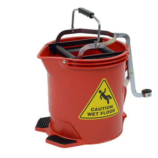 EDCO Metal Wringer Mop Bucket 15L - Red