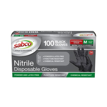 SABCO Black Nitrile Gloves 100PK