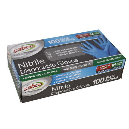 SABCO Blue Nitrile Gloves 100PK