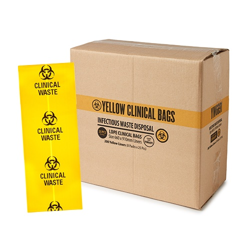 High Quality Clinical Waste Bags 54L 660mm x 900mm 4X50Rolls/CTN
