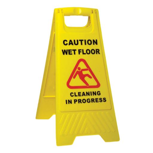 SABCO Caution Wet Floor / Cleaning in Progress A-Frame Yellow