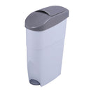 EkkCO Foot Pedal Lady Sanitary Bin White & Grey 36x18x57cm 18L | EkkCo