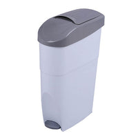 EkkCO Foot Pedal Lady Sanitary Bin White & Grey 36x18x57cm 18L | EkkCo