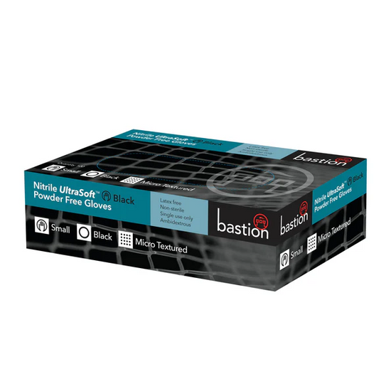 Bastion Black Nitrile Ultra Soft Powder Free Gloves 1000/CTN I Bastion