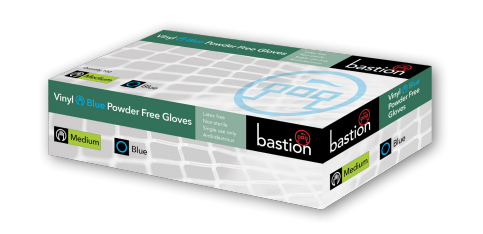 Bastion Blue Vinyl Powder Free Gloves 1000/CTN | Bastion