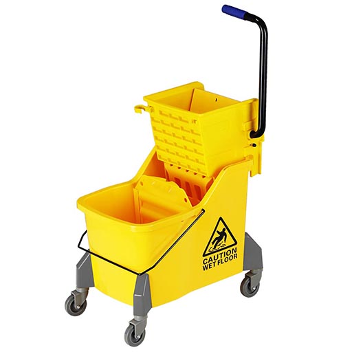 EkkCO Mop Wringer Bucket On Wheels Yellow 42L 63x38x97cm | EkkCo
