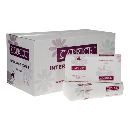 Caprice™ Interleaved Ultraslim Towel 24cm x 23cm 150s 16PK/CTN