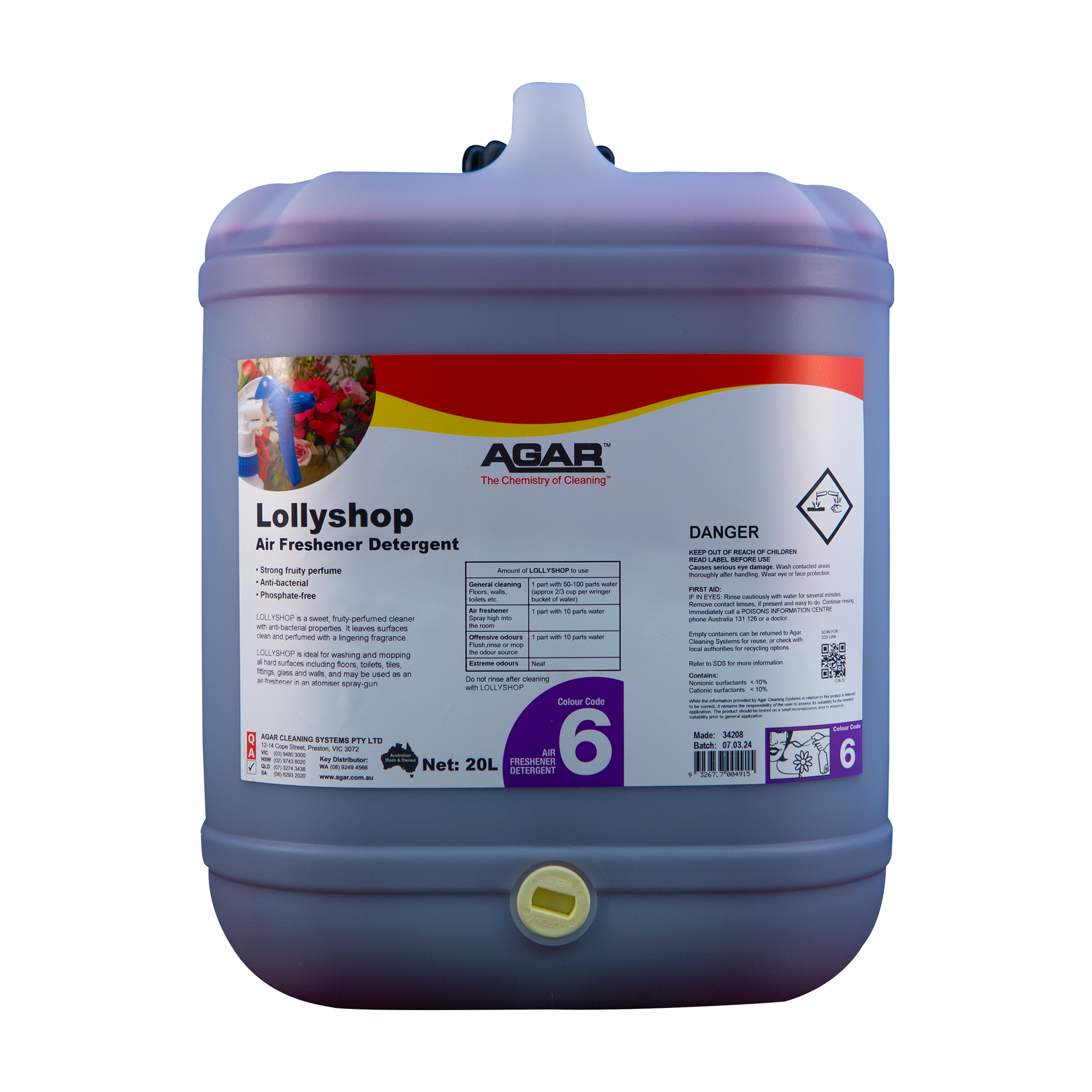 AGAR™ Lollyshop Air Freshener Detergent 20L
