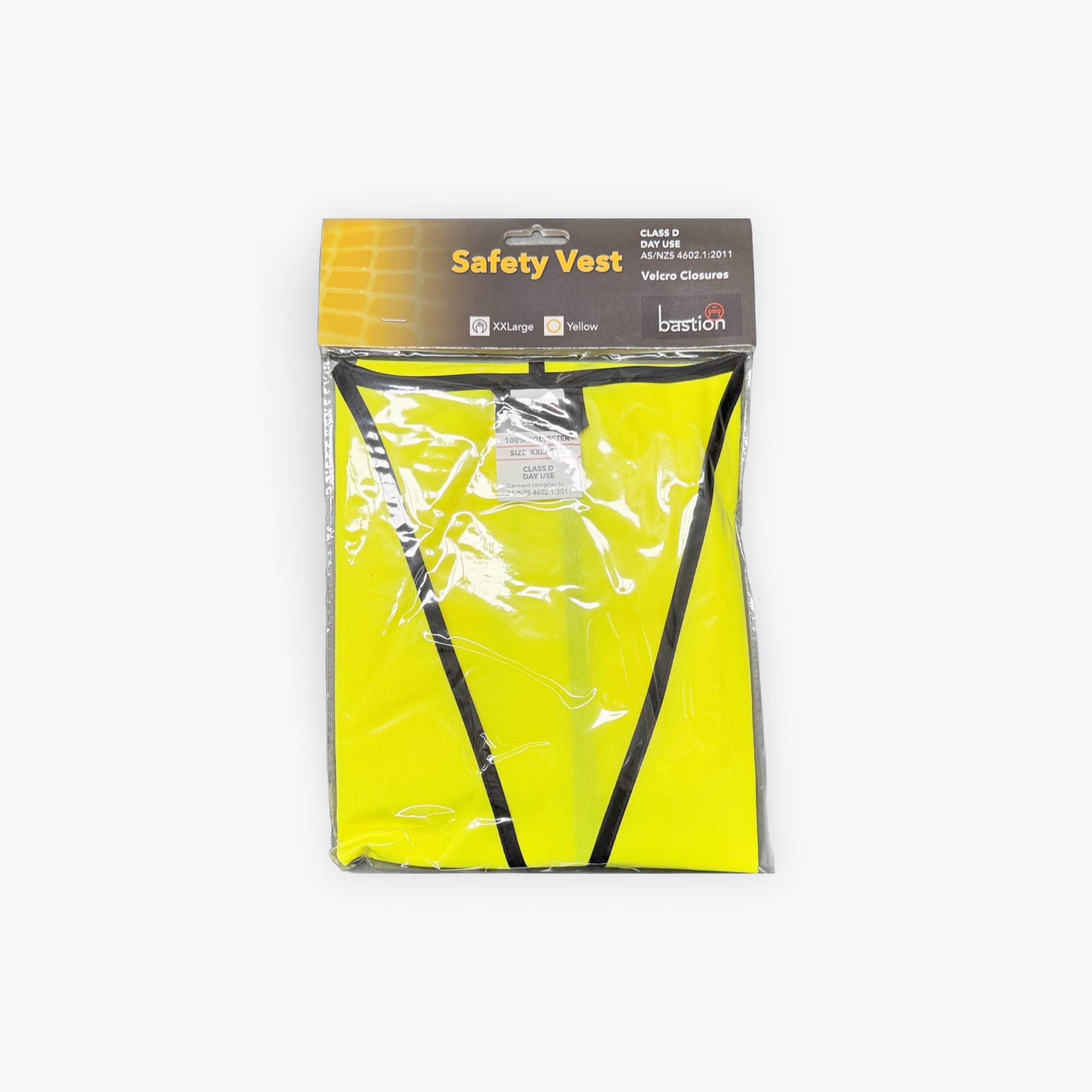 Bastion - Safety Vest Day use Velcro Closure Yellow - Large