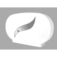 Twin Jumbo Toilet Roll Dispenser- White L.50.6 x W.12.3 x H30.5cm
