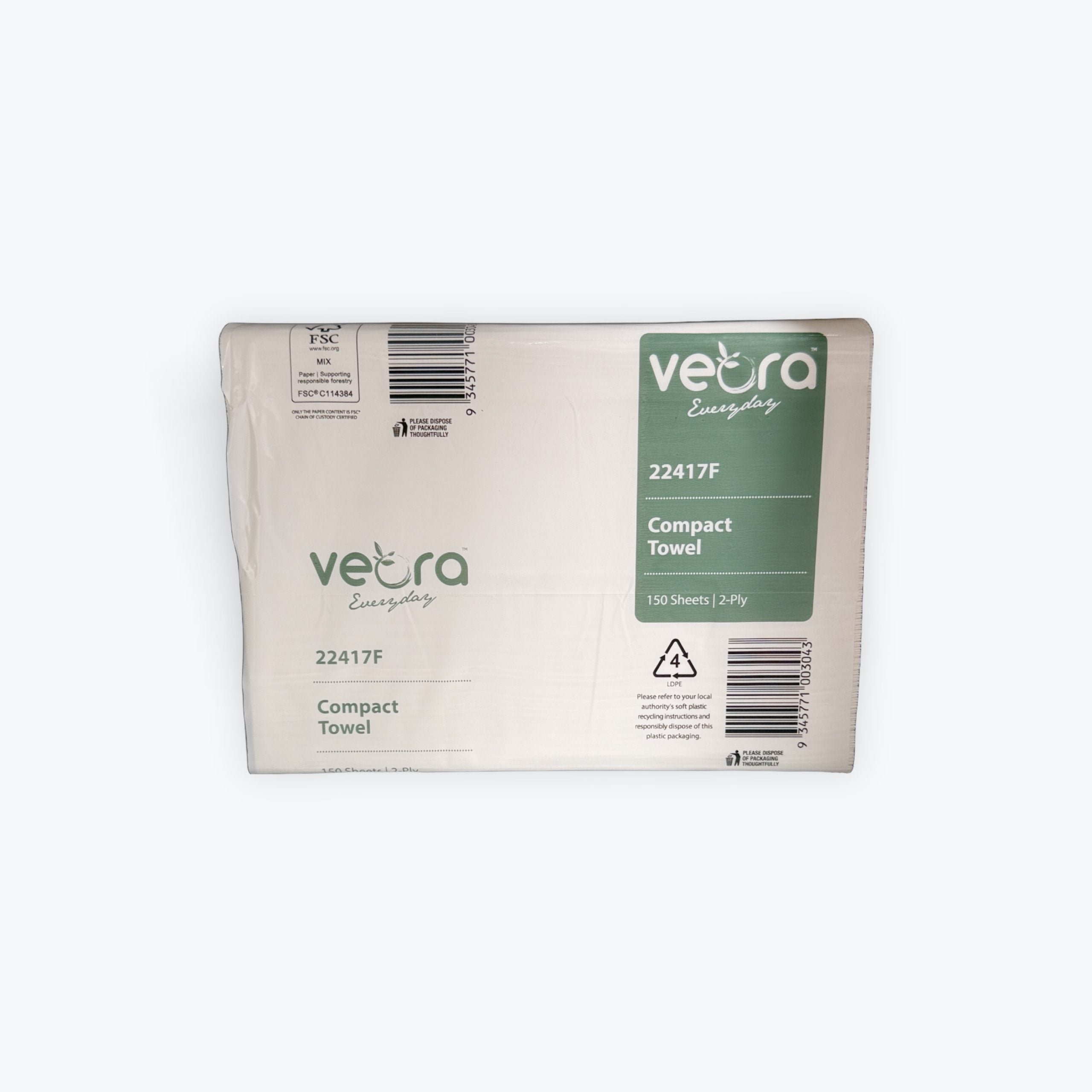 Veora Everyday Compact Towel 2ply (20X25)cm 2400s
