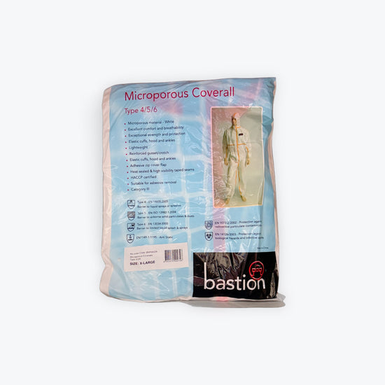 Bastion Microporous Coverall X-Large Type 4/5/6 - White