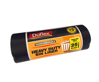 Duflex Heavy Duty Bin Liner 75L - Black 25 Sheets 10 Rolls/Ctn I EAP