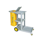 Commercial Janitorial Cart With Lid And Vinyl Bag