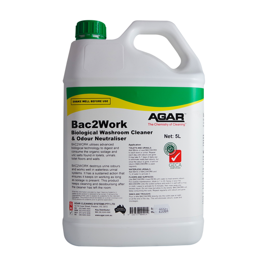 AGAR™ Bac2work Biological Washroom Cleaner & Odour neutraliser 5L