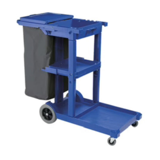 Oates® Janitor Cart Trolley Dark Blue With Lid | Oates