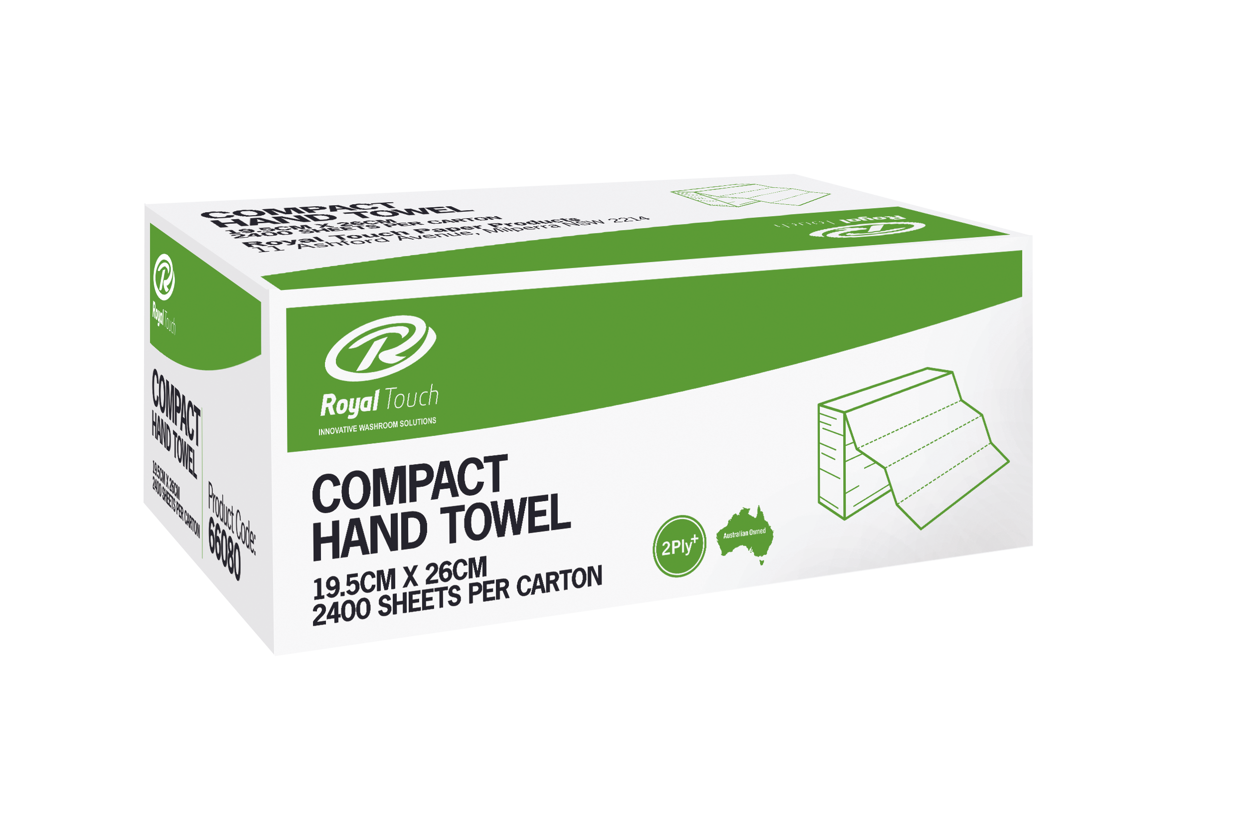 ROYAL TOUCH Compact Hand Towel 19.5cm X 26cm (2400)