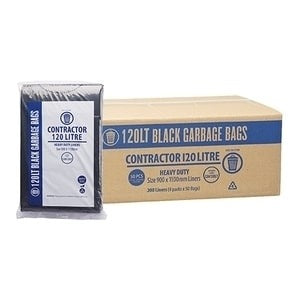 Contractor Black Garbage Bags 120L - 50PK 200/CTN