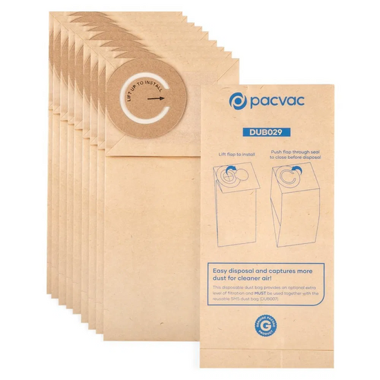 Pacvac Micron Disposable paper sealed dust bag  5L 10pk