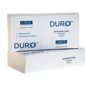 DURO™ Interleaved Ultraslim Hand Towel 24cm x 23cm 16Pk/CTN